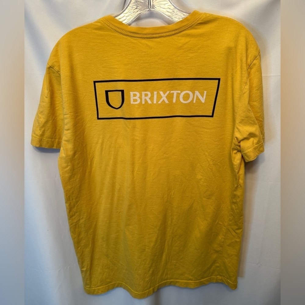 BRIXTON Men's Size Small T-Shirt Alpha Block Weller‎ Yellow Color - Picture 4 of 7